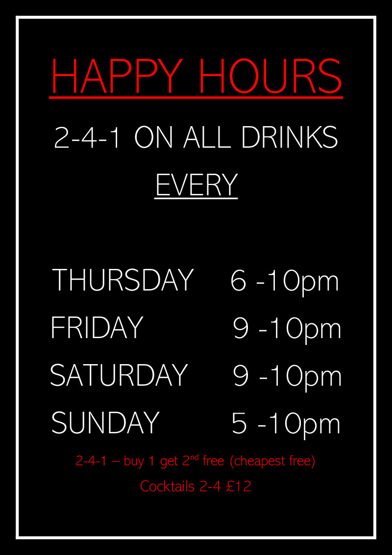 The Sea Lounge Happy Hours April 2024