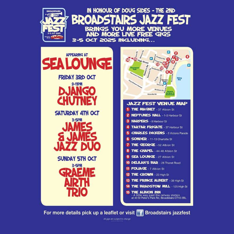 Image representing Broadstairs Jazz Festival - Django Chutney from The Sea Lounge, Broadstairs